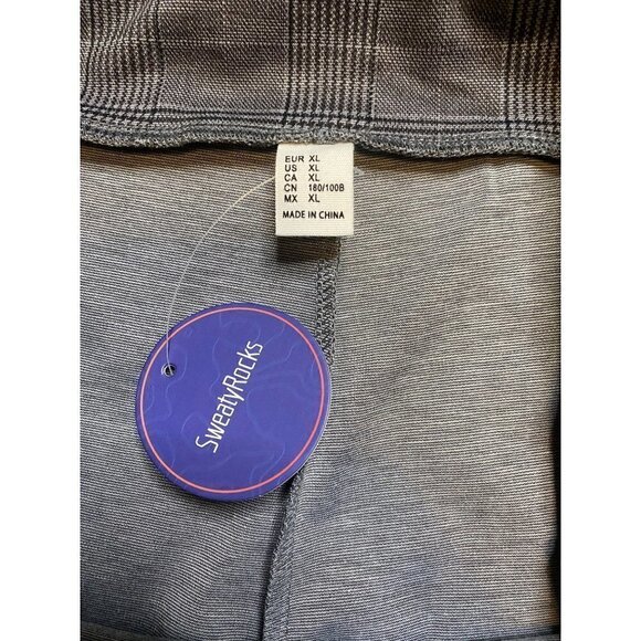 SweatyRocks Black White & Grey Plaid Pants Size XL - Picture 7 of 9